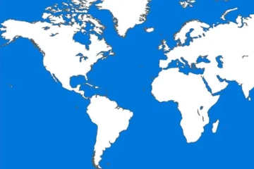 World map centered on latin america