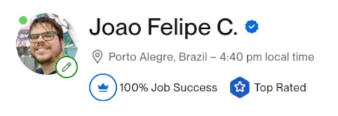 Profile with 100% positive review